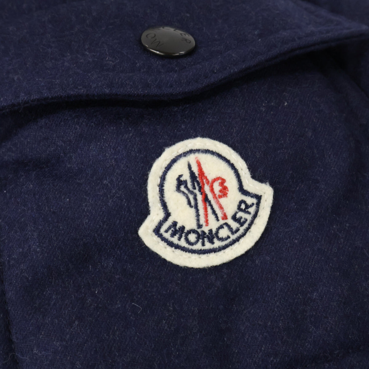 MONCLER MONTGENEVRE Wool Hooded Down Jacket Navy Size 3