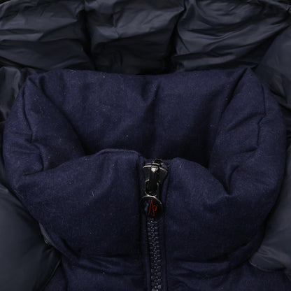 MONCLER MONTGENEVRE Wool Hooded Down Jacket Navy Size 3