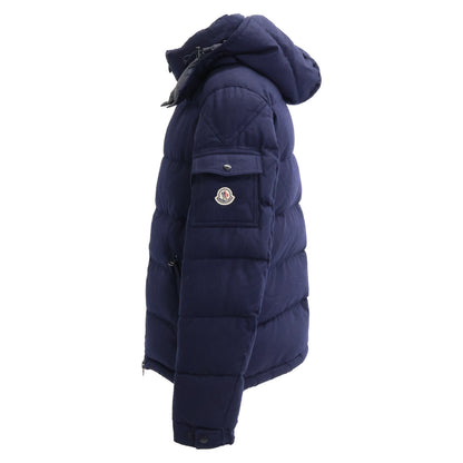 MONCLER MONTGENEVRE Wool Hooded Down Jacket Navy Size 3