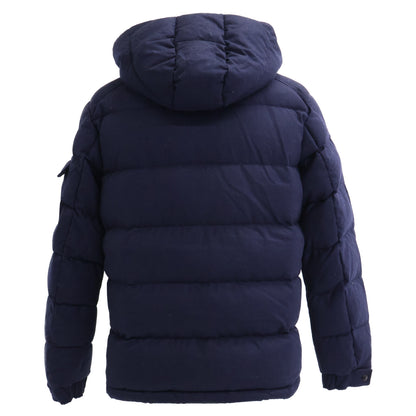 MONCLER MONTGENEVRE Wool Hooded Down Jacket Navy Size 3
