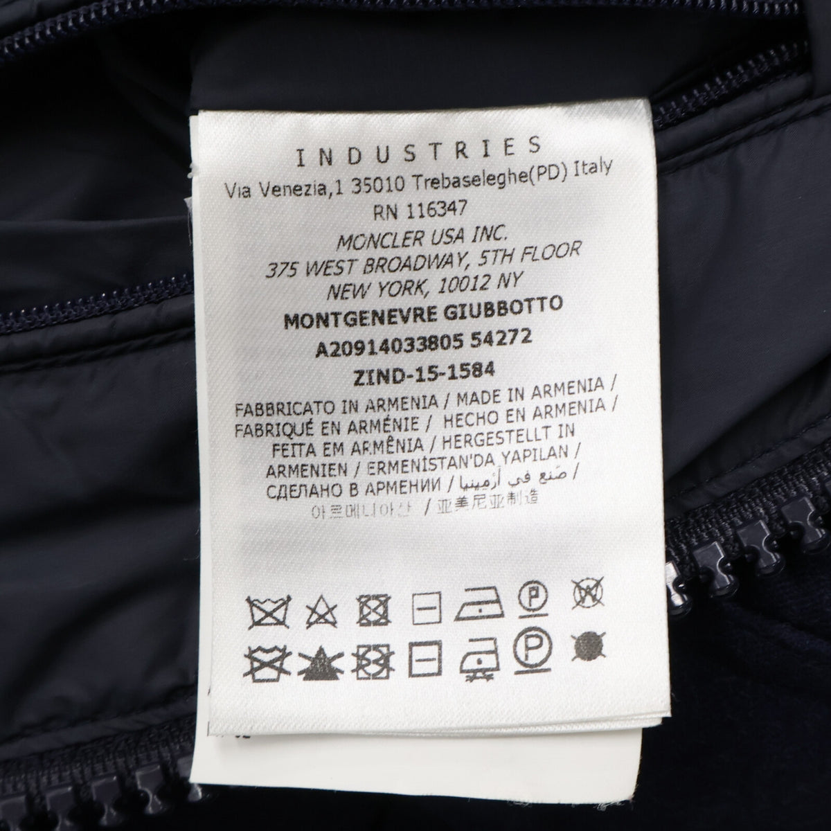 MONCLER MONTGENEVRE Wool Hooded Down Jacket Navy Size 3