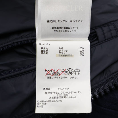 MONCLER MONTGENEVRE Wool Hooded Down Jacket Navy Size 3