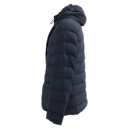 MONCLER Vern Layered Tailored Hooded Down Jacket Navy Size 3
