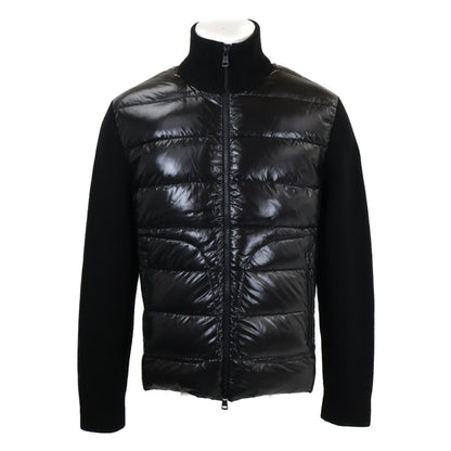 MONCLER MAGLIONE TRICOT Knit Panel Down Jacket Black Size L