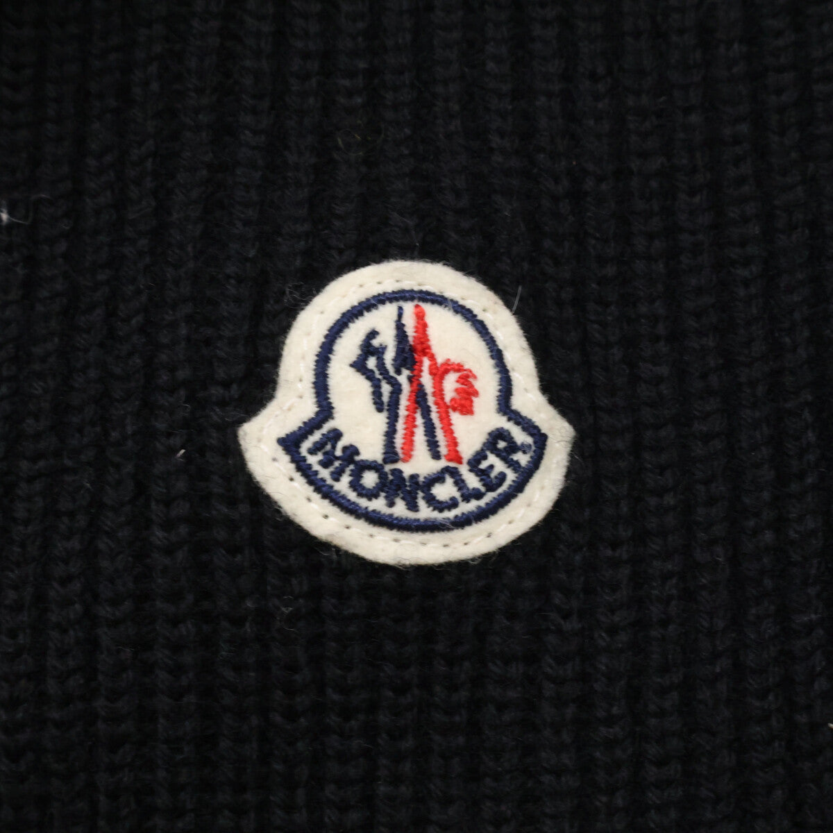 MONCLER MAGLIONE TRICOT Knit Panel Down Jacket Black Size L