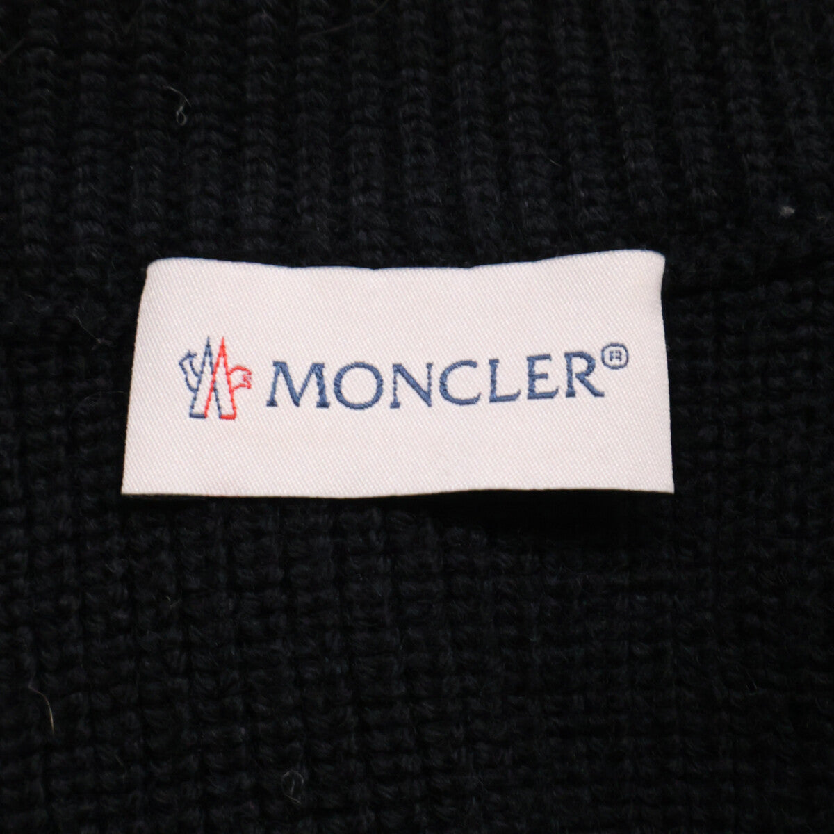 MONCLER MAGLIONE TRICOT Knit Panel Down Jacket Black Size L