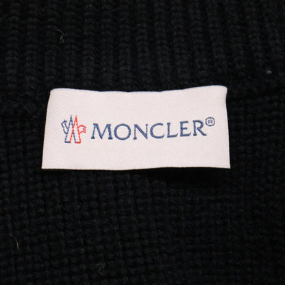 MONCLER MAGLIONE TRICOT Knit Panel Down Jacket Black Size L