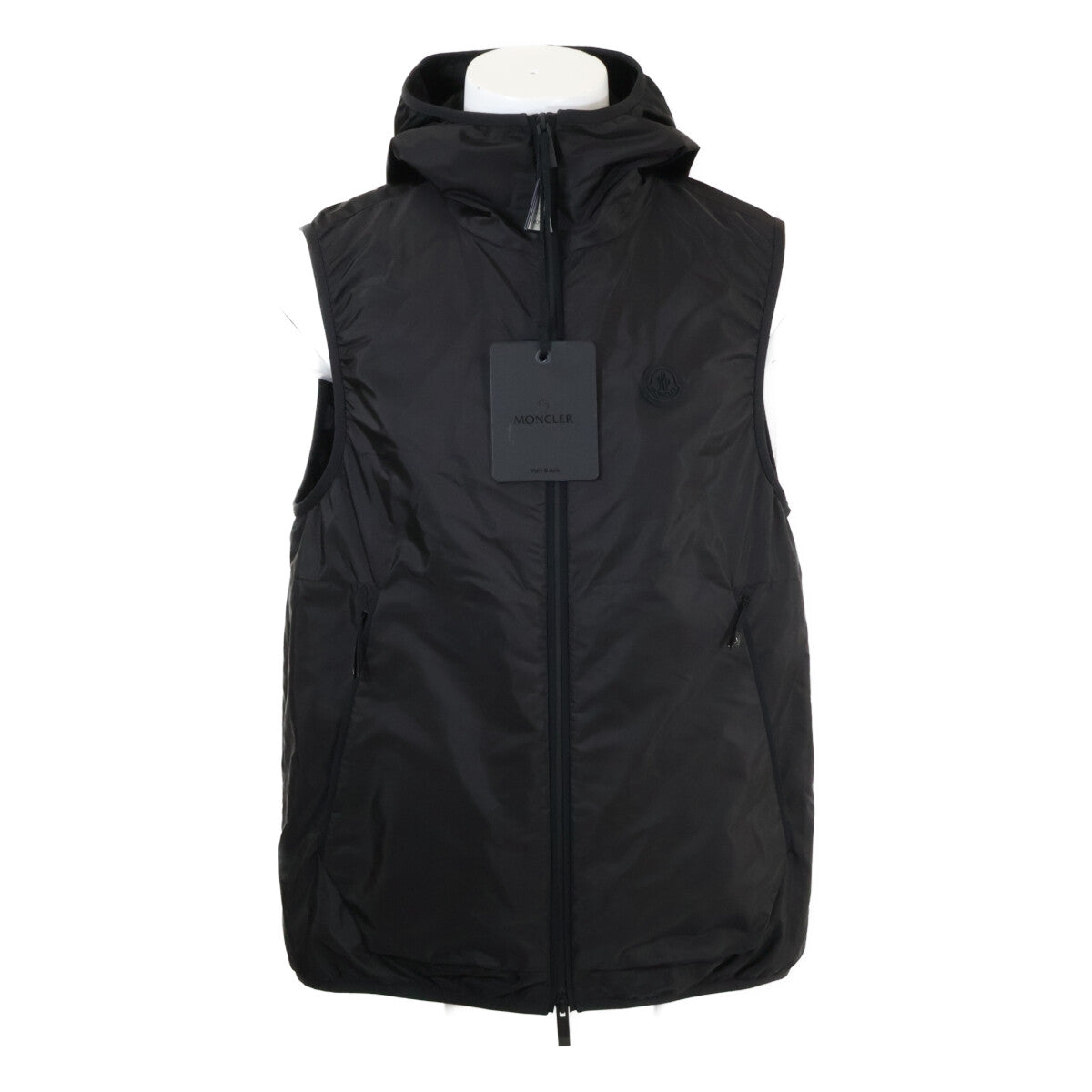 MONCLER 24' MORETAN Nylon Hooded Vest Black Size 3