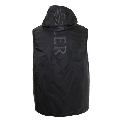 MONCLER 24' MORETAN Nylon Hooded Vest Black Size 3