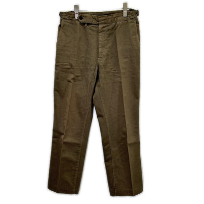 Anglo-Italian Beige Cotton Side Adjuster Slacks Size 46