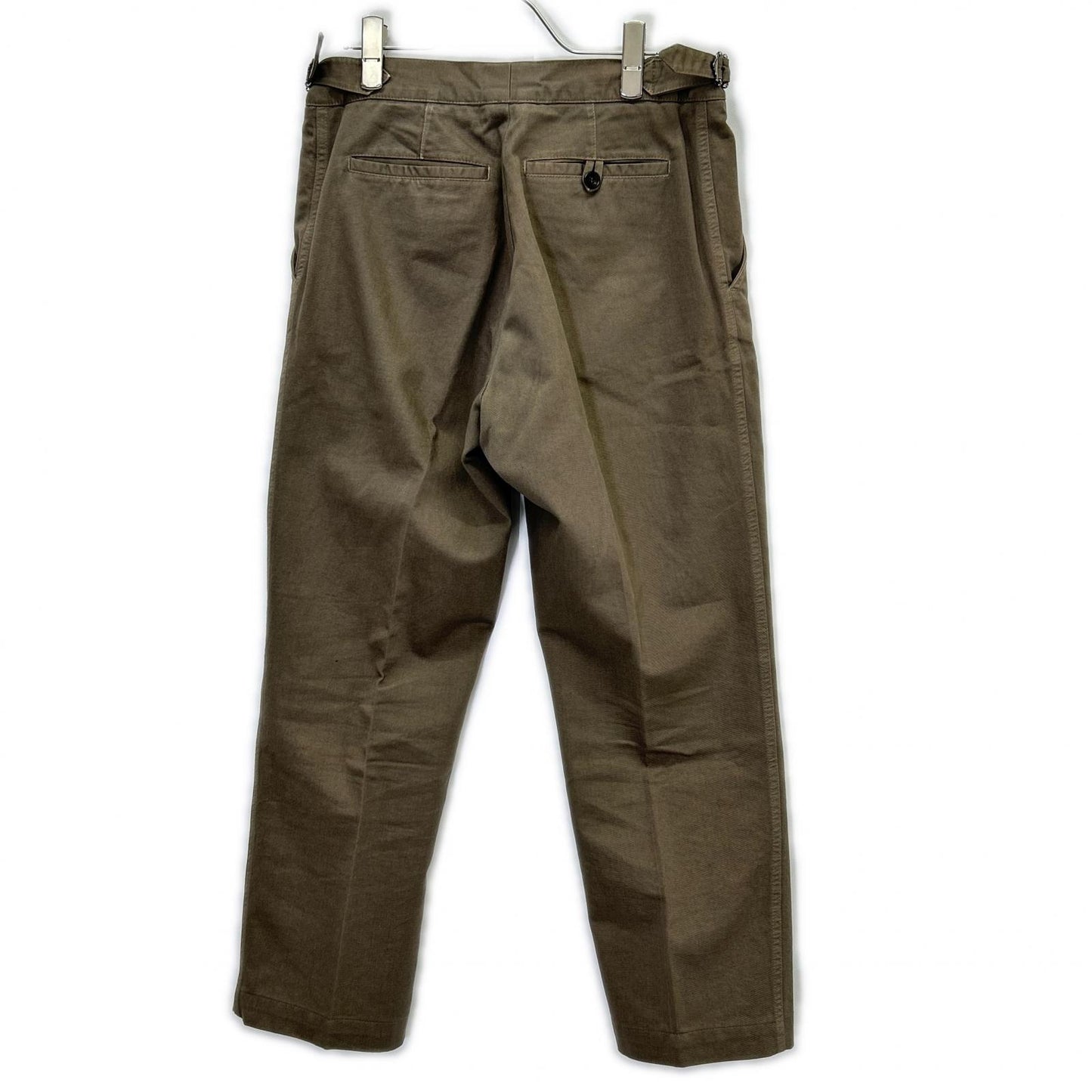 Anglo-Italian Beige Cotton Side Adjuster Slacks Size 46