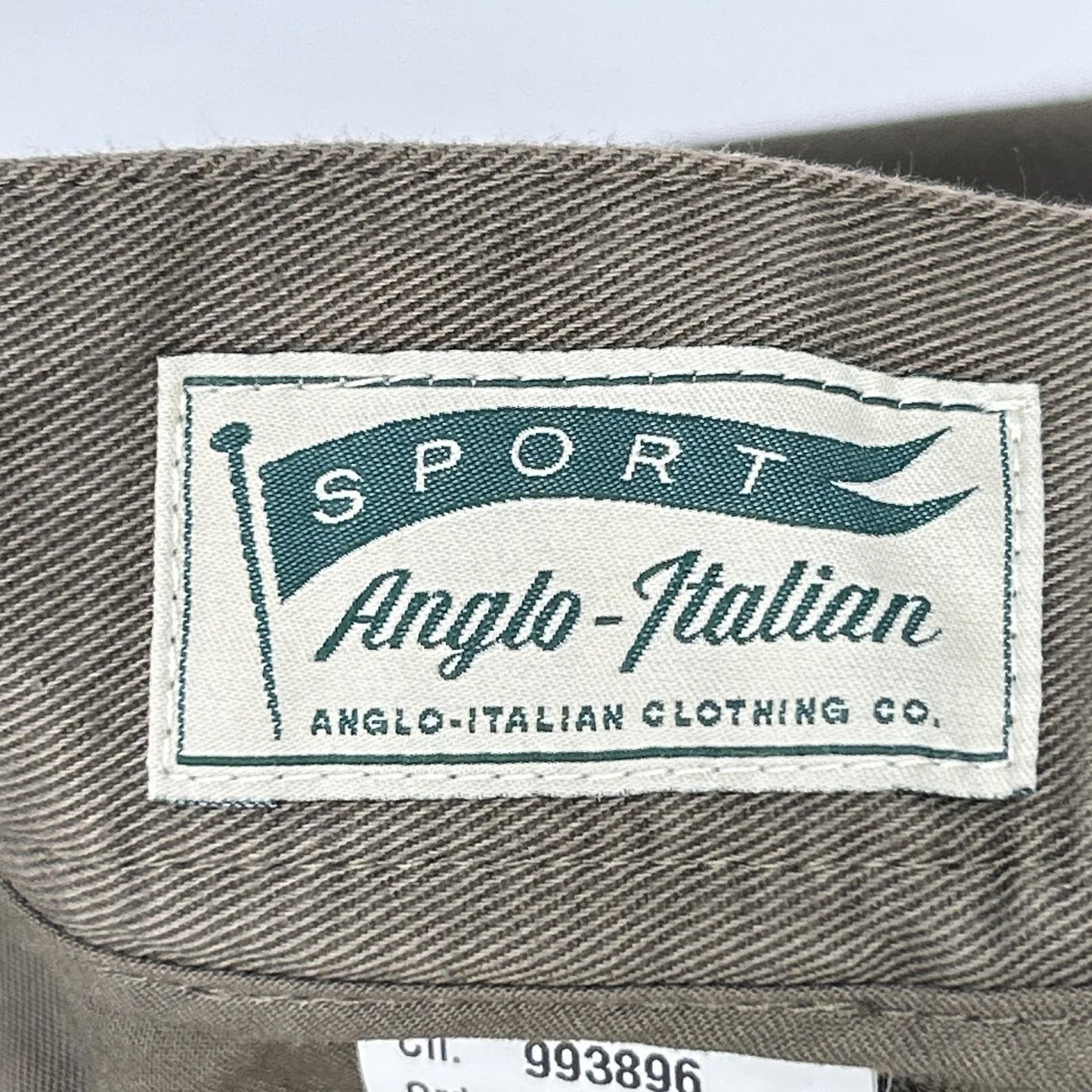 Anglo-Italian Beige Cotton Side Adjuster Slacks Size 46