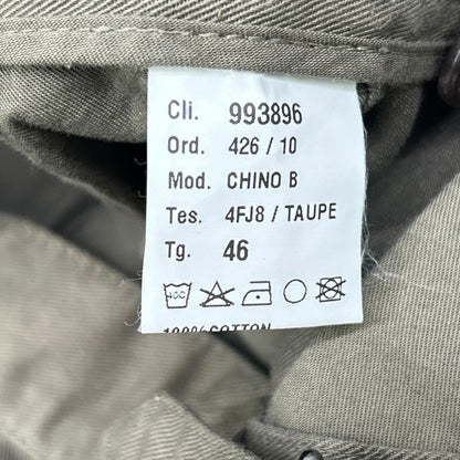 Anglo-Italian Beige Cotton Side Adjuster Slacks Size 46