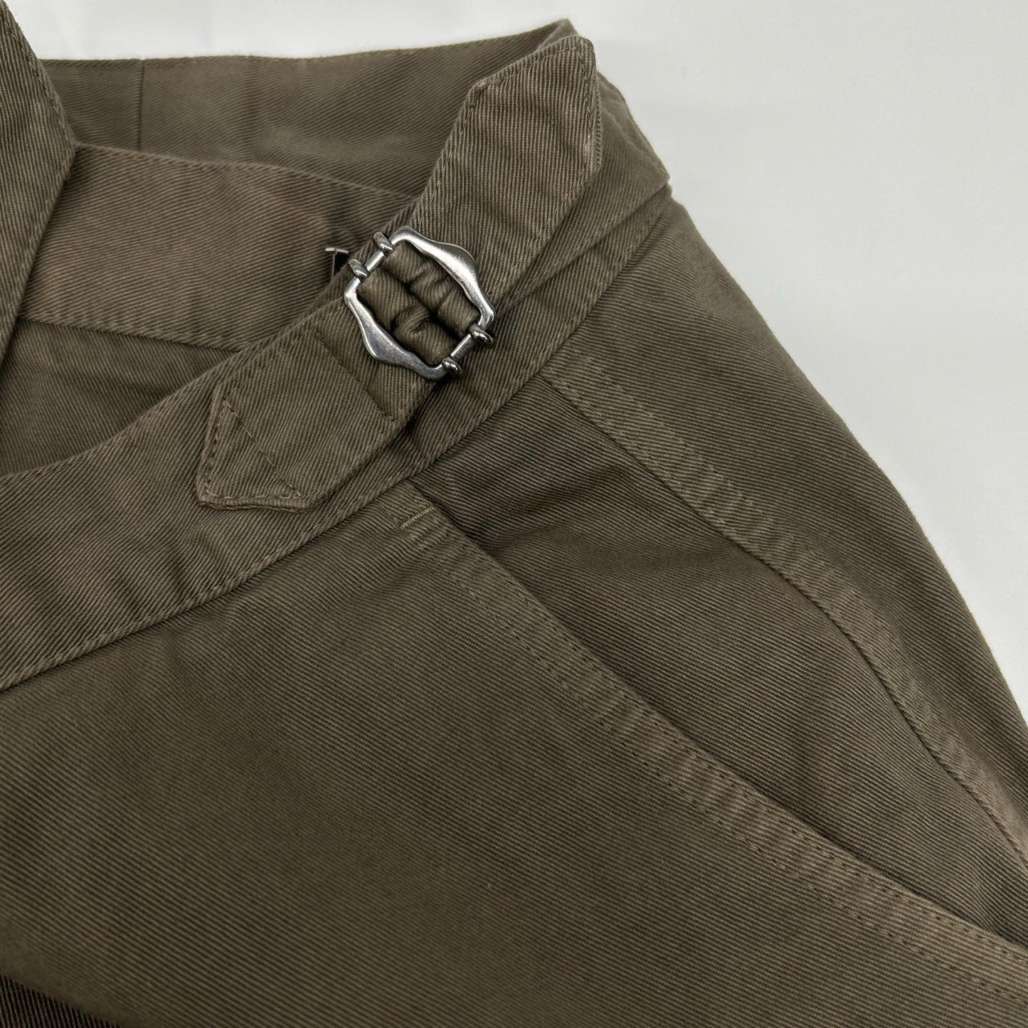 Anglo-Italian Beige Cotton Side Adjuster Slacks Size 46