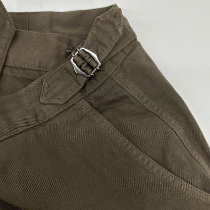 Anglo-Italian Beige Cotton Side Adjuster Slacks Size 46