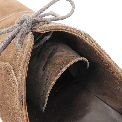 Crockett&Jones Albany Suede Straight Shoes Brown Sneakers Size 6.5