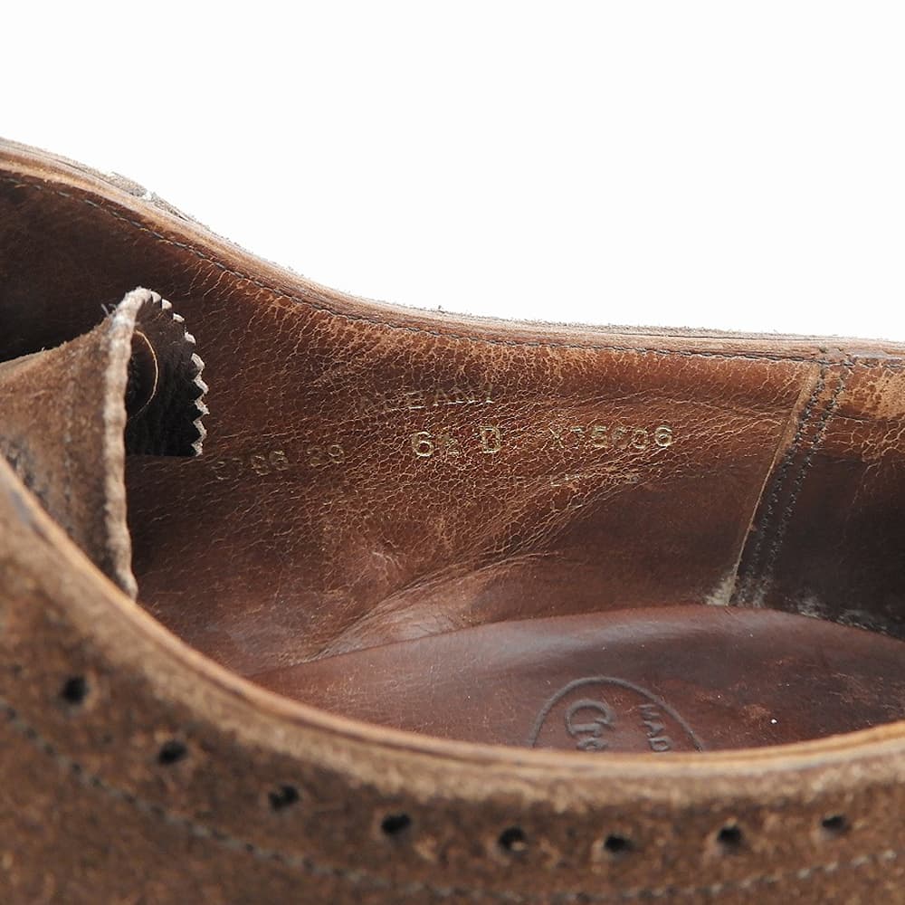 Crockett&Jones Albany Suede Straight Shoes Brown Sneakers Size 6.5