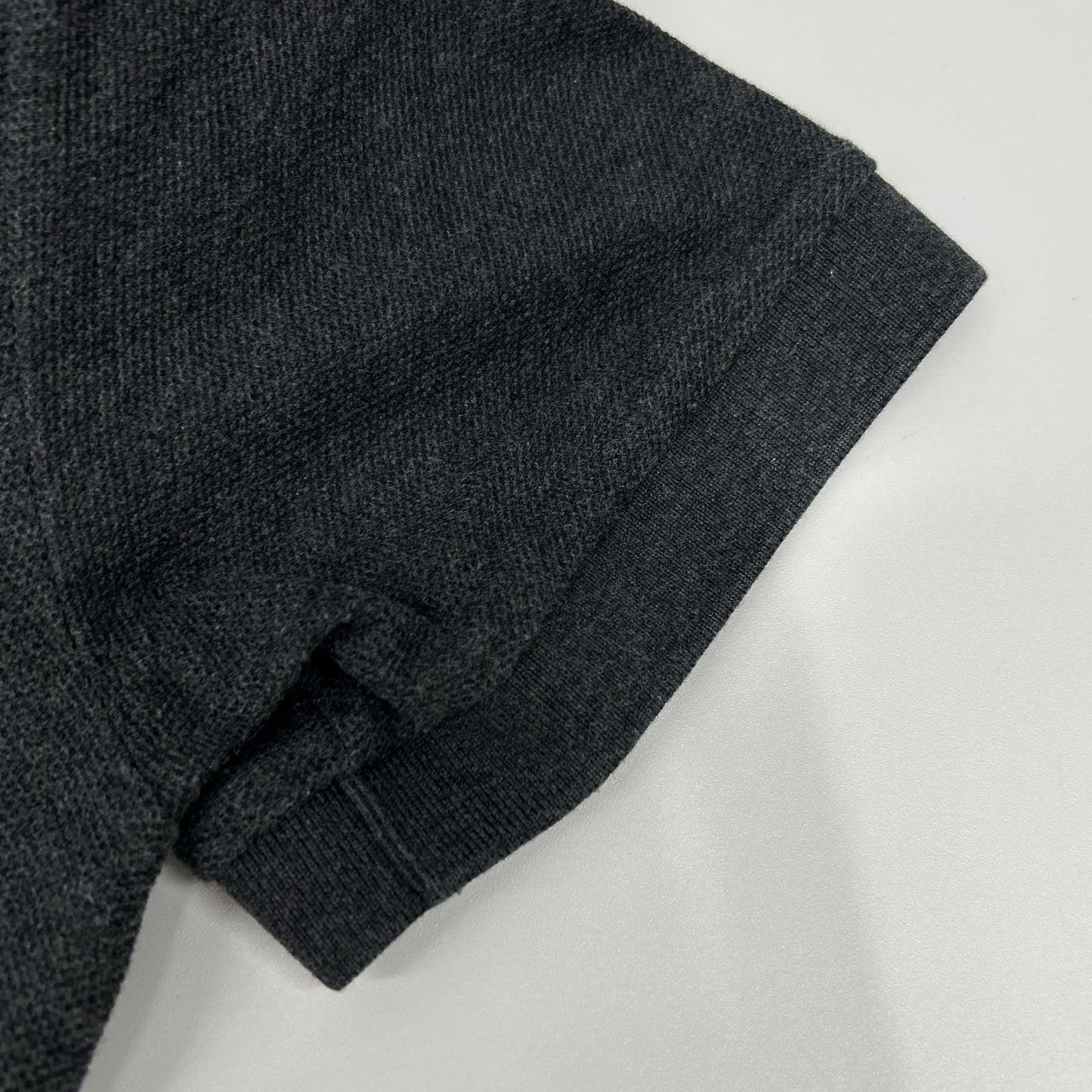 BURBERRY Letter Graphic Cotton Pique Polo Gray Size S