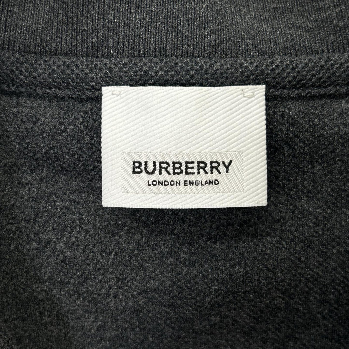 BURBERRY Letter Graphic Cotton Pique Polo Gray Size S