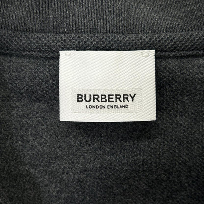 BURBERRY Letter Graphic Cotton Pique Polo Gray Size S