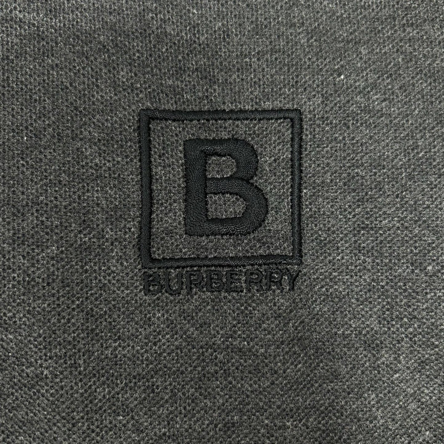 BURBERRY Letter Graphic Cotton Pique Polo Gray Size S