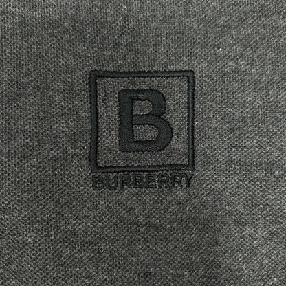 BURBERRY Letter Graphic Cotton Pique Polo Gray Size S