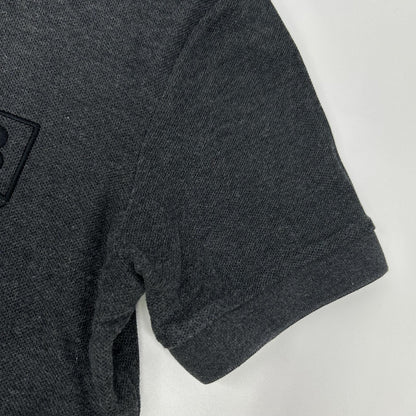 BURBERRY Letter Graphic Cotton Pique Polo Gray Size S