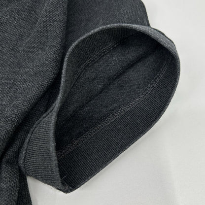 BURBERRY Letter Graphic Cotton Pique Polo Gray Size S