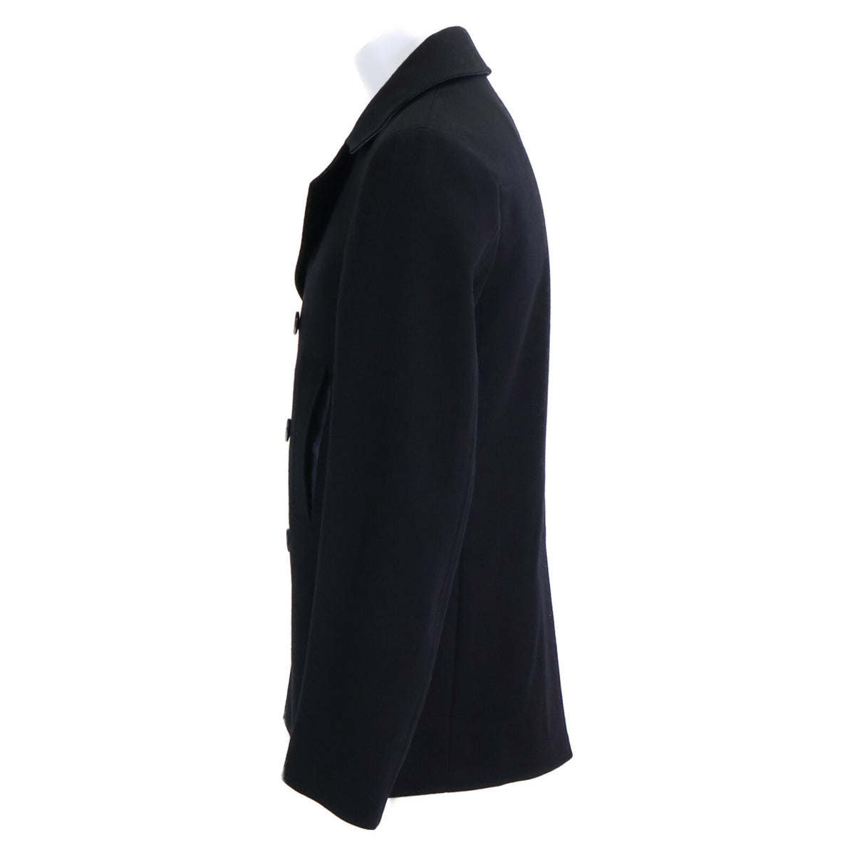 Dior HOMME Kris Era Wool Engraved Peacoat Black Coat Size 44