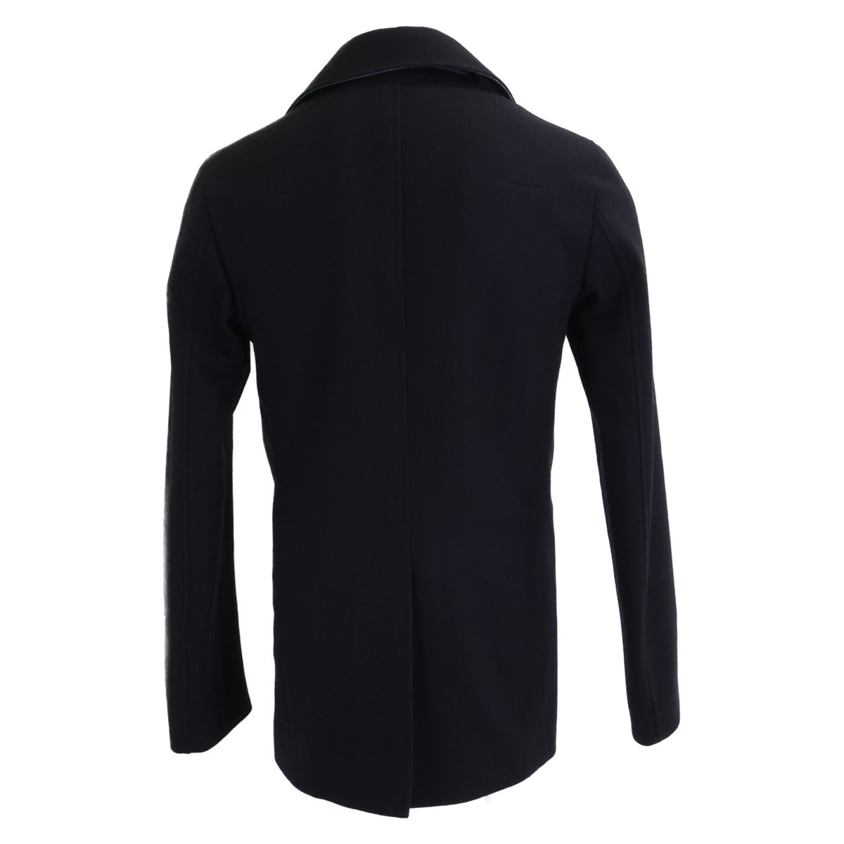 Dior HOMME Kris Era Wool Engraved Peacoat Black Coat Size 44