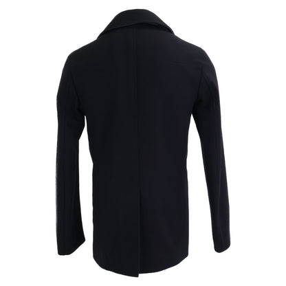 Dior HOMME Kris Era Wool Engraved Peacoat Black Coat Size 44