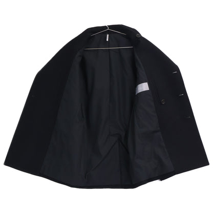 Dior HOMME Kris Era Wool Engraved Peacoat Black Coat Size 44