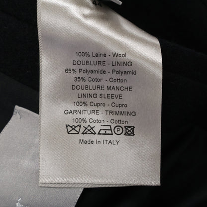 Dior HOMME Kris Era Wool Engraved Peacoat Black Coat Size 44