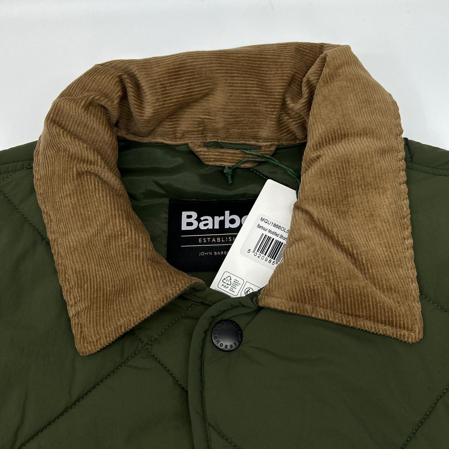 Barbour Modified Short Liddesdale Jacket Olive Size 38