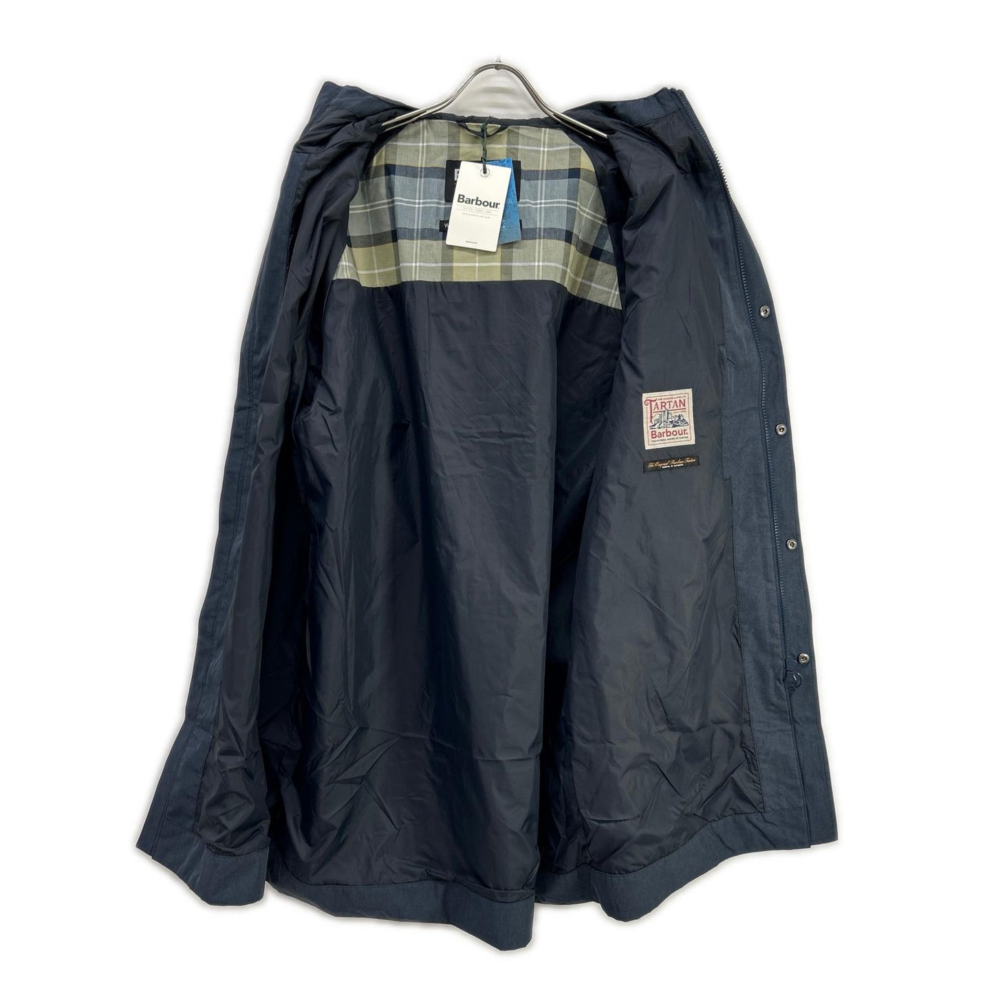 Barbour Rokig Hooded Waterproof Trench Coat Navy Size M