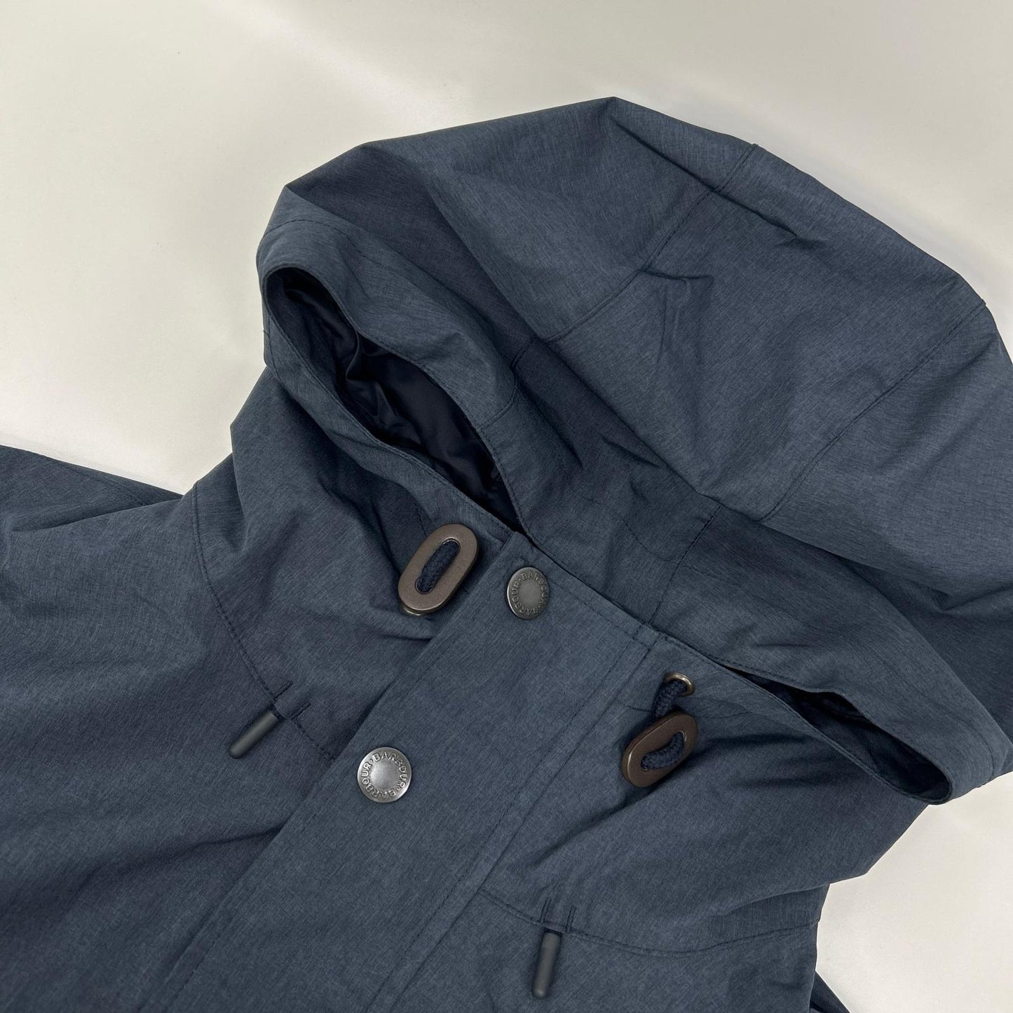 Barbour Rokig Hooded Waterproof Trench Coat Navy Size M