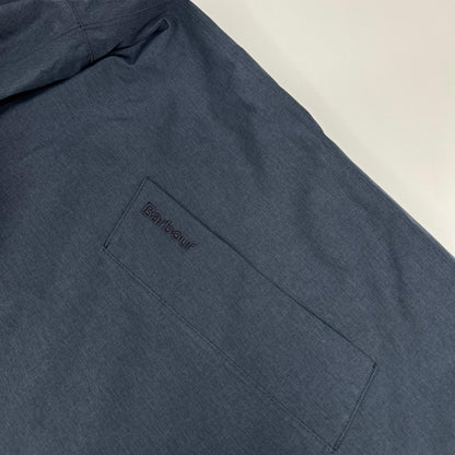 Barbour Rokig Hooded Waterproof Trench Coat Navy Size M