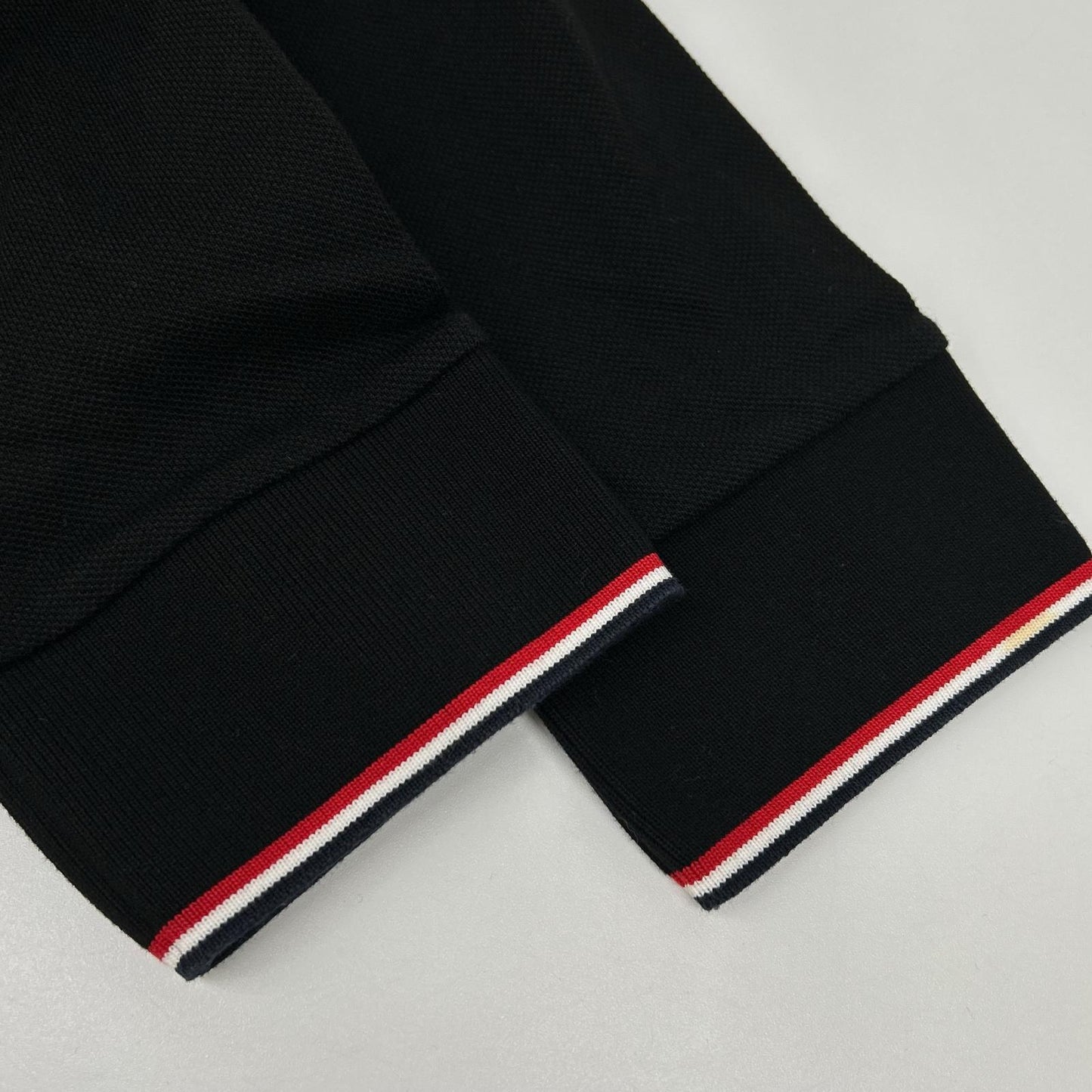 MONCLER Long Sleeve Polo Shirt Black Cotton Size L