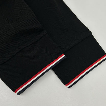 MONCLER Long Sleeve Polo Shirt Black Cotton Size L