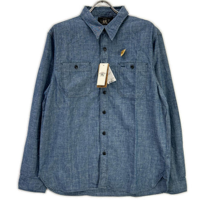 RRL 24SS Indigo Chambray Work Shirt Cotton Size L