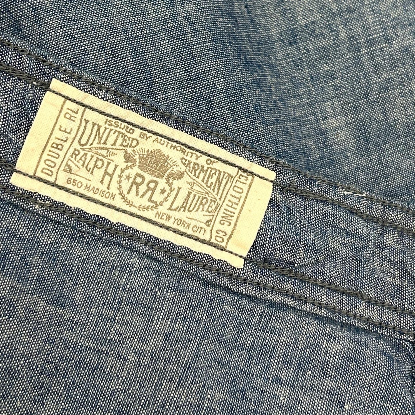 RRL 24SS Indigo Chambray Work Shirt Cotton Size L