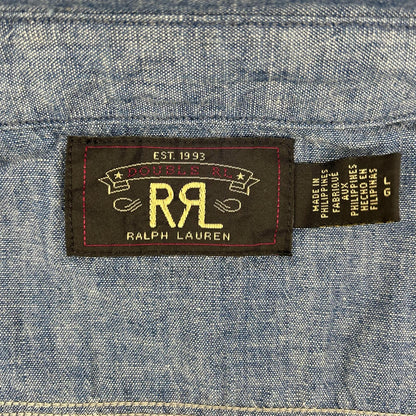 RRL 24SS Indigo Chambray Work Shirt Cotton Size L