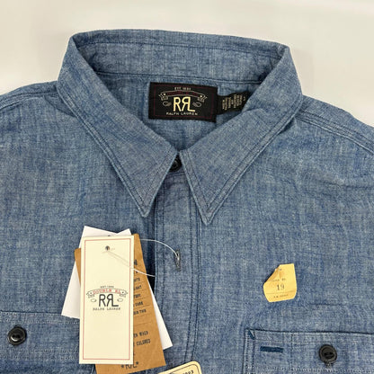 RRL 24SS Indigo Chambray Work Shirt Cotton Size L