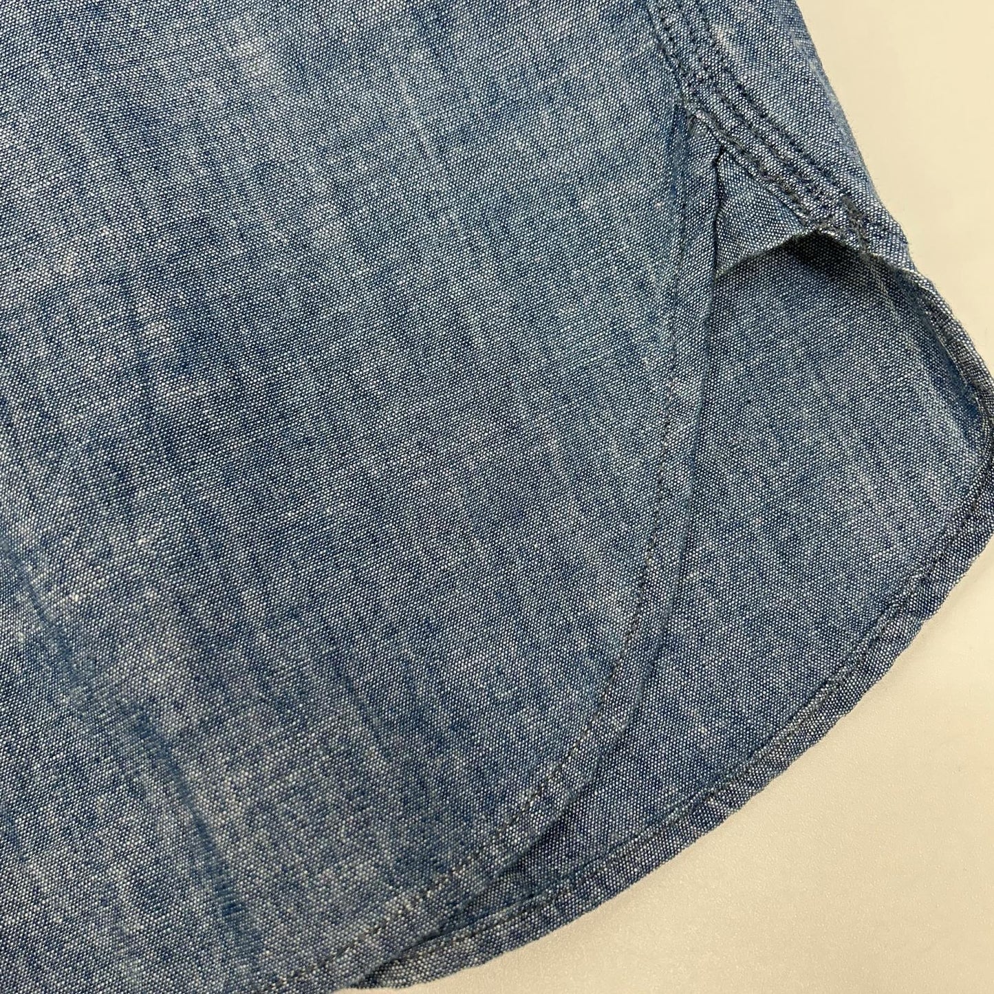 RRL 24SS Indigo Chambray Work Shirt Cotton Size L