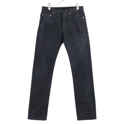 Dior HOMME Painted Button Fly Slim Pants Black Size 29