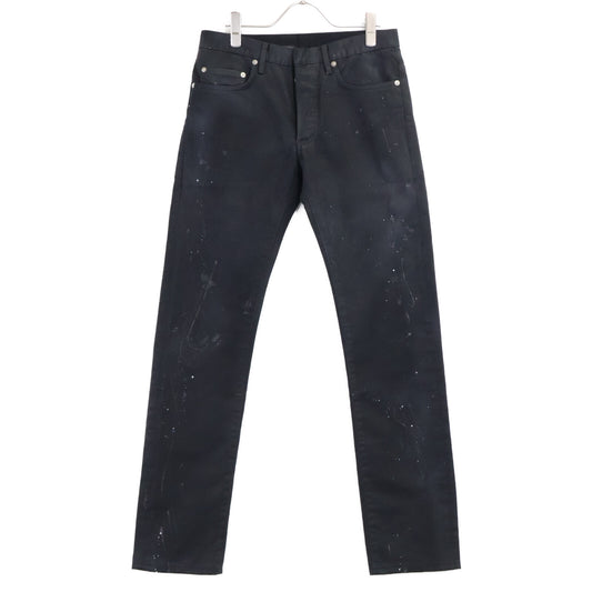 Dior HOMME Painted Button Fly Slim Pants Black Size 29
