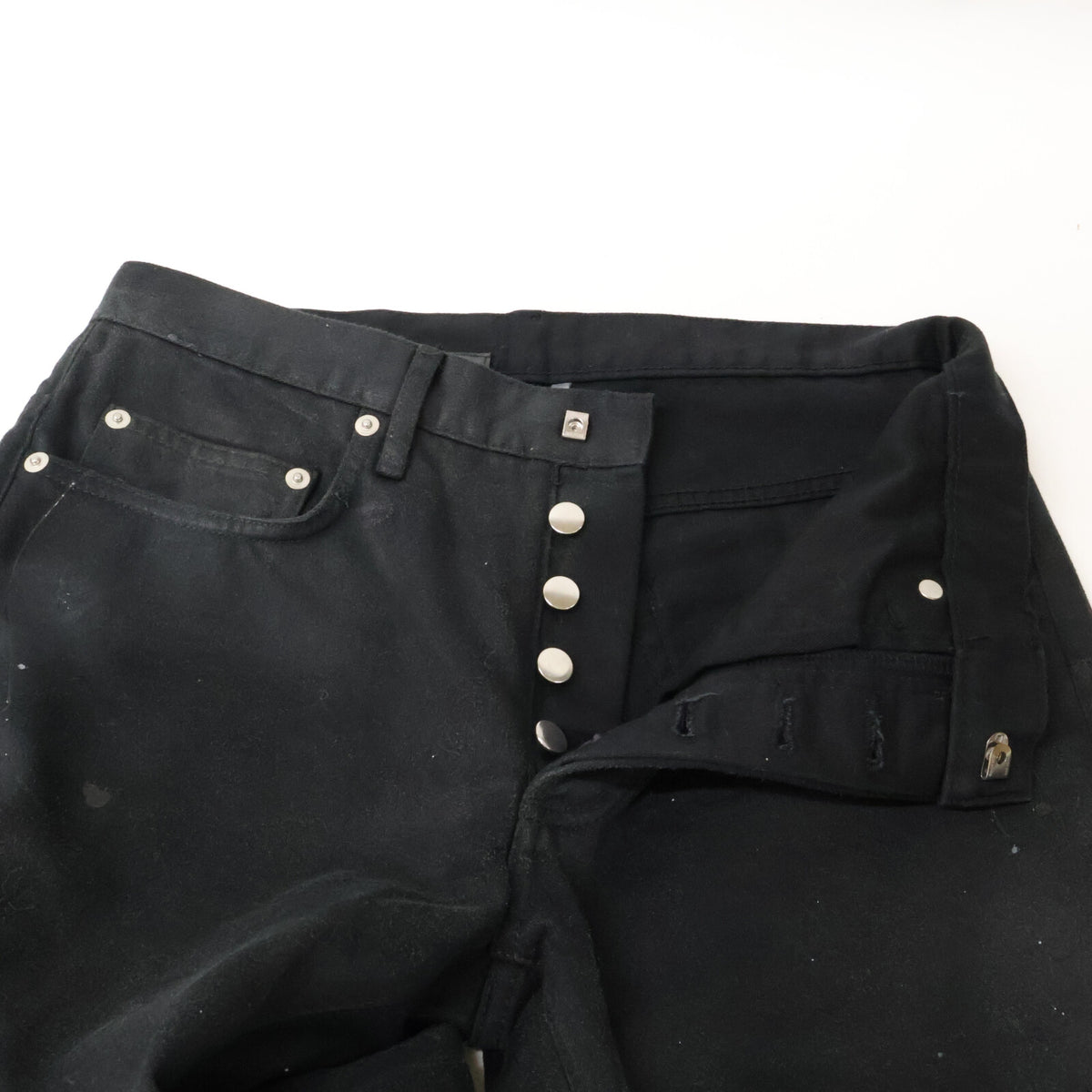 Dior HOMME Painted Button Fly Slim Pants Black Size 29