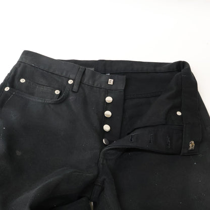 Dior HOMME Painted Button Fly Slim Pants Black Size 29