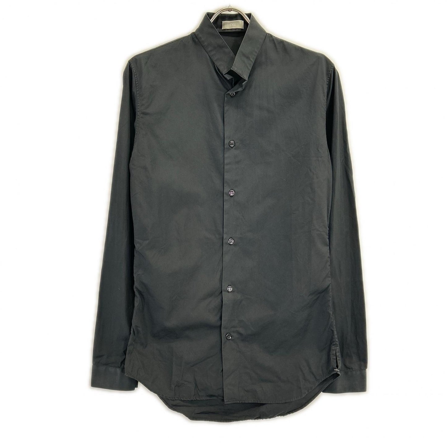 Dior HOMME Stand Collar Cotton Dress Shirt Dark Navy Size 37