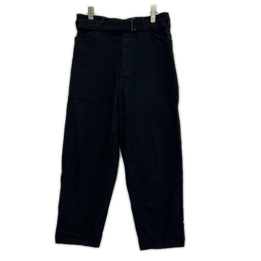COMOLI 19AW Black Denim Belted Pants Cotton Size 1